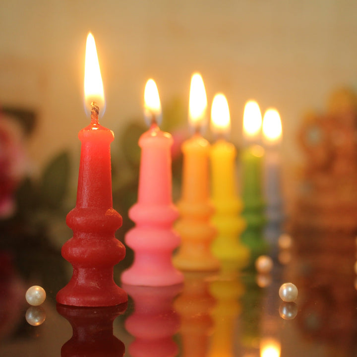 Multi-Colour Mini Standee Candles | Diwali Special | Pack Of 100