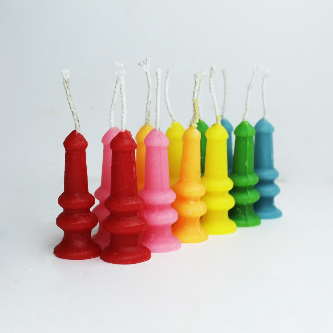 Multi-Colour Mini Standee Candles | Diwali Special | Pack Of 100