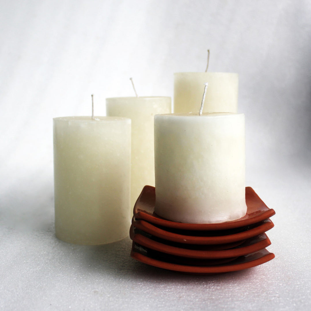 Jumbo Pillar Candles | Long-lasting | Hand-Crafted | Large | Set of 4