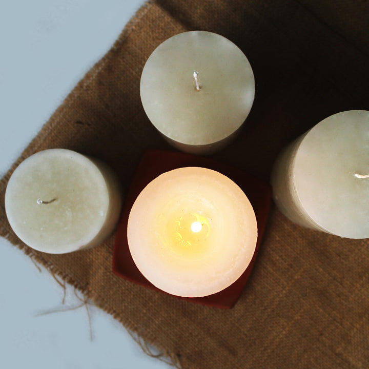 Jumbo Pillar Candles | Long-lasting | Hand-Crafted | Large | Set of 4