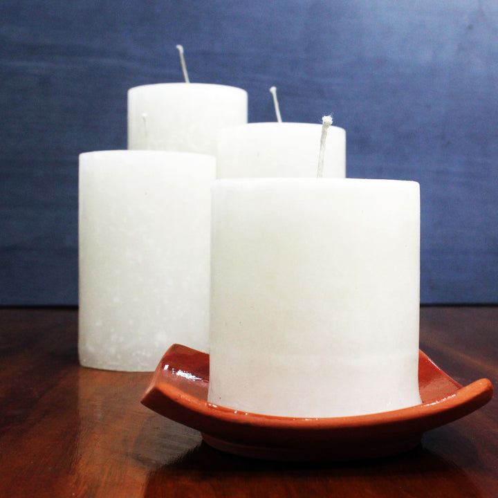 Jumbo Pillar Candles | Long-lasting | Hand-Crafted | Large | Set of 4