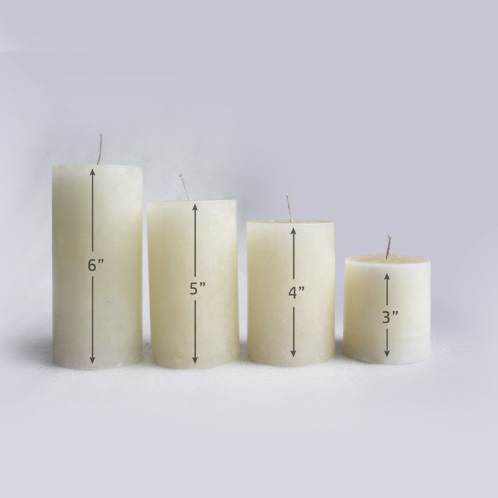 Jumbo Pillar Candles | Long-lasting | Hand-Crafted | Large | Set of 4