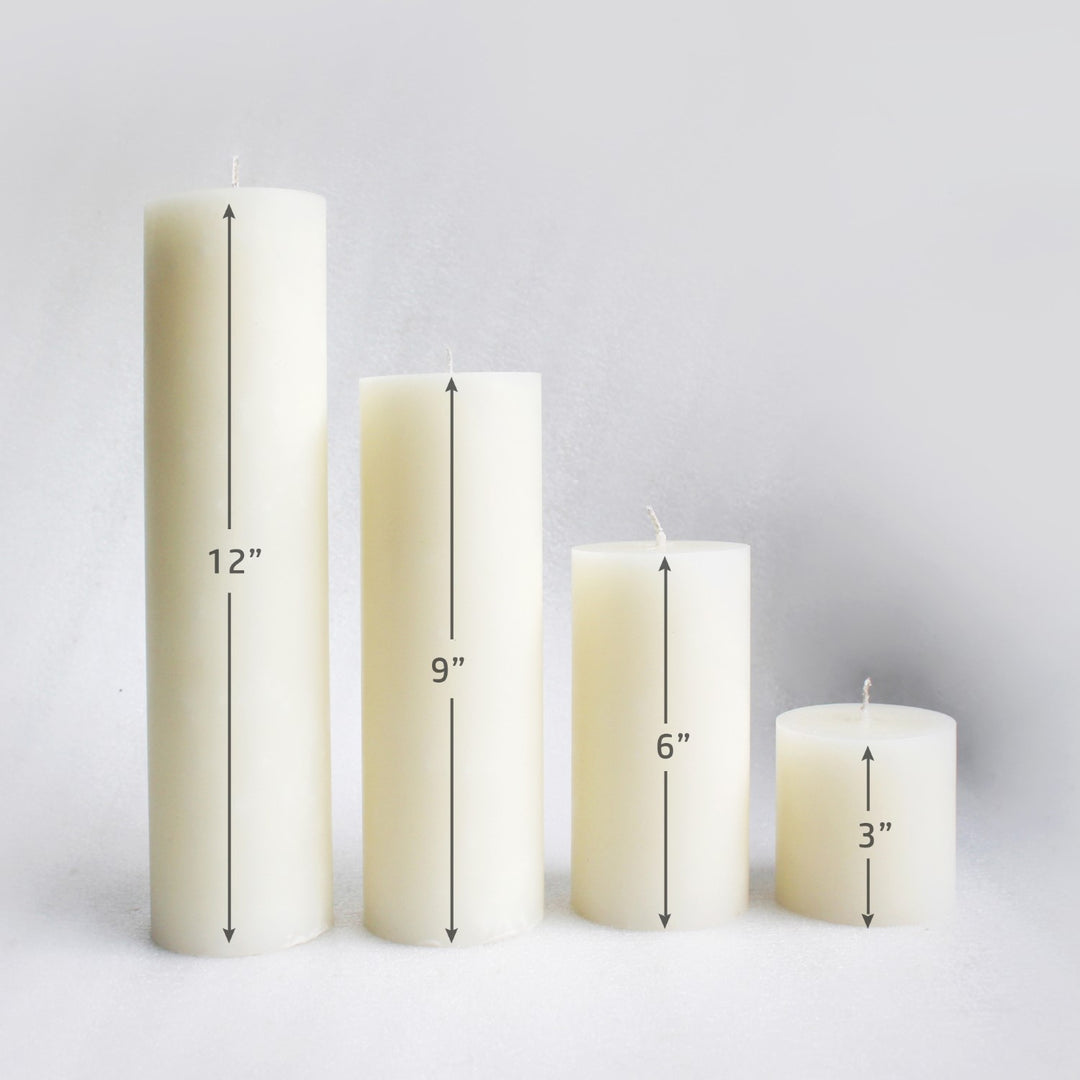 Extra Large Jumbo Pillar Candles | Hand-Crafted | Festive | Set of 4