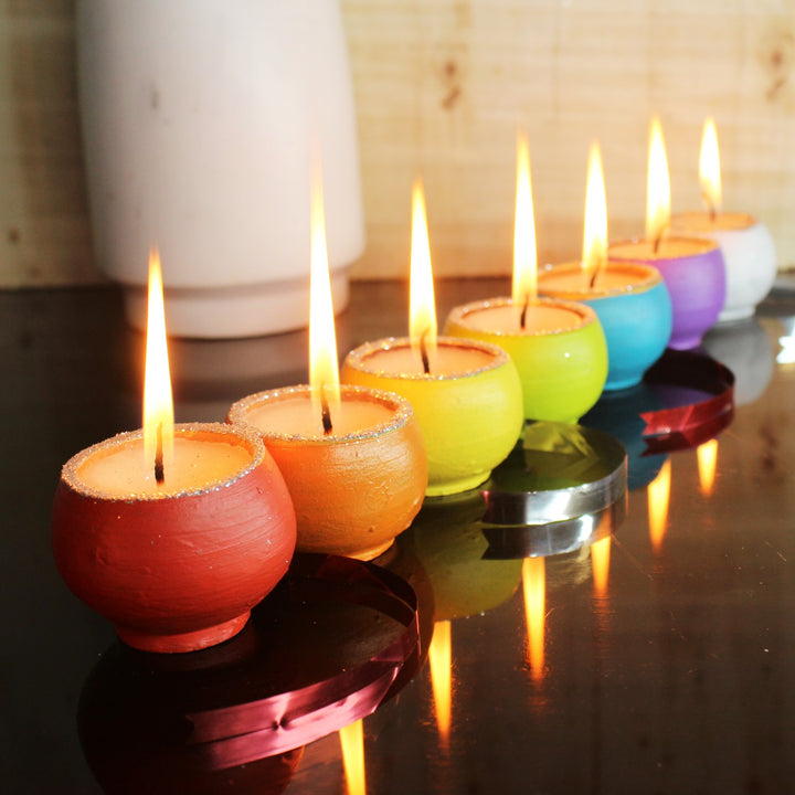 Multi-Colour Ball Shape Perfumed Candles | Festive | Pack Of 12