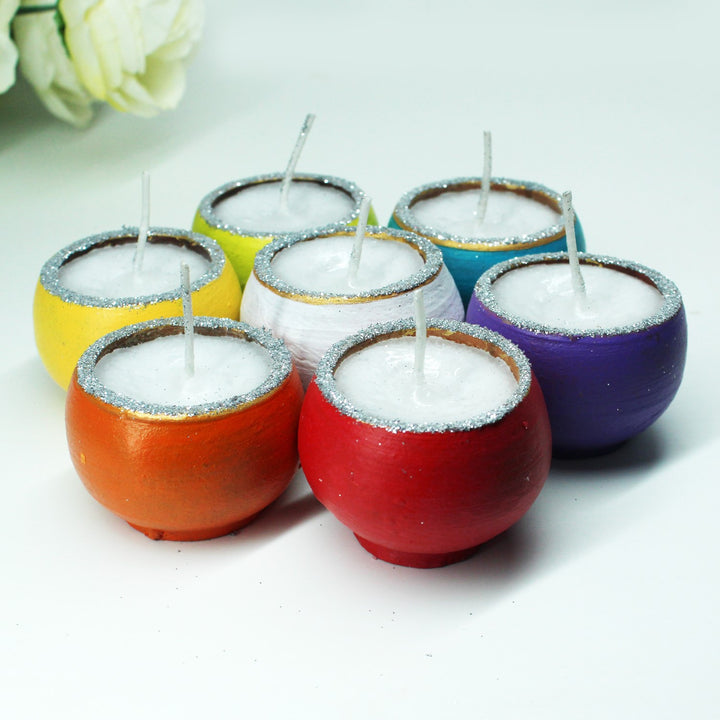 Multi-Colour Ball Shape Perfumed Candles | Festive | Pack Of 12