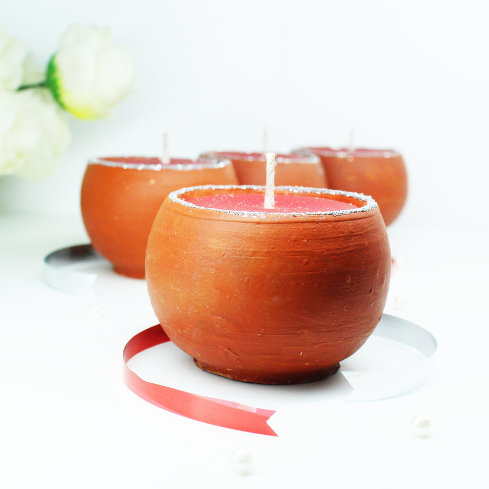 Terracotta Dome Clay Pot Perfumed Candles | Festive | Pack Of 4