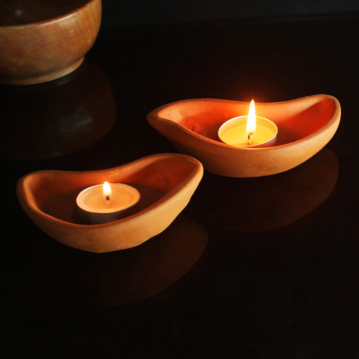 Festive Bird Tealight Candle Holder | Terracotta | Pack Of 6