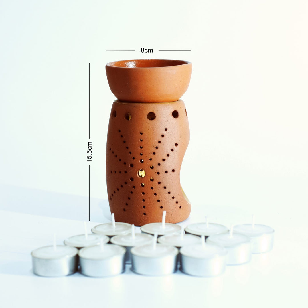 Terracotta Tealight Candle Holder With Aroma Diffuser | Aromatherapy