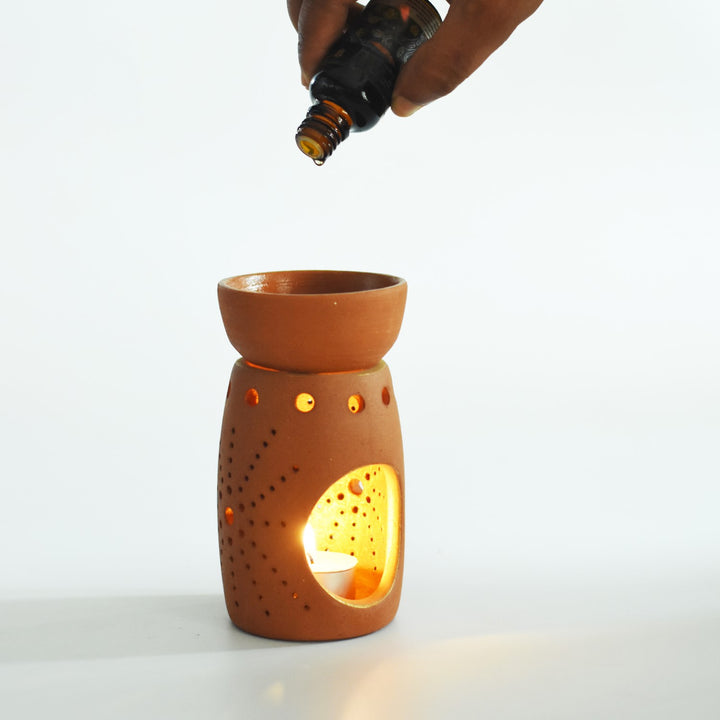 Terracotta Tealight Candle Holder With Aroma Diffuser | Aromatherapy