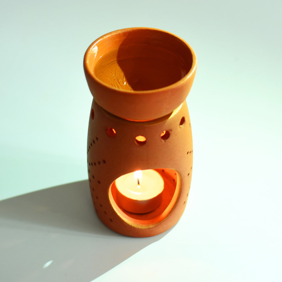 Terracotta Tealight Candle Holder With Aroma Diffuser | Aromatherapy