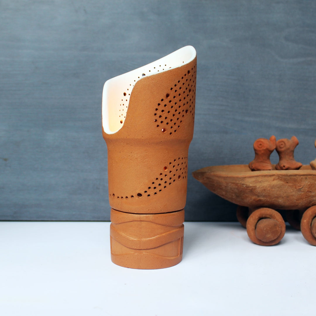 Lily Terracotta Candle Holder | Hand-Crafted | Modern Style