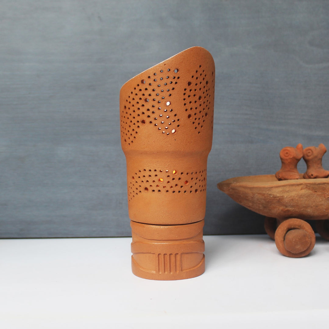 Lily Terracotta Candle Holder | Hand-Crafted | Modern Style