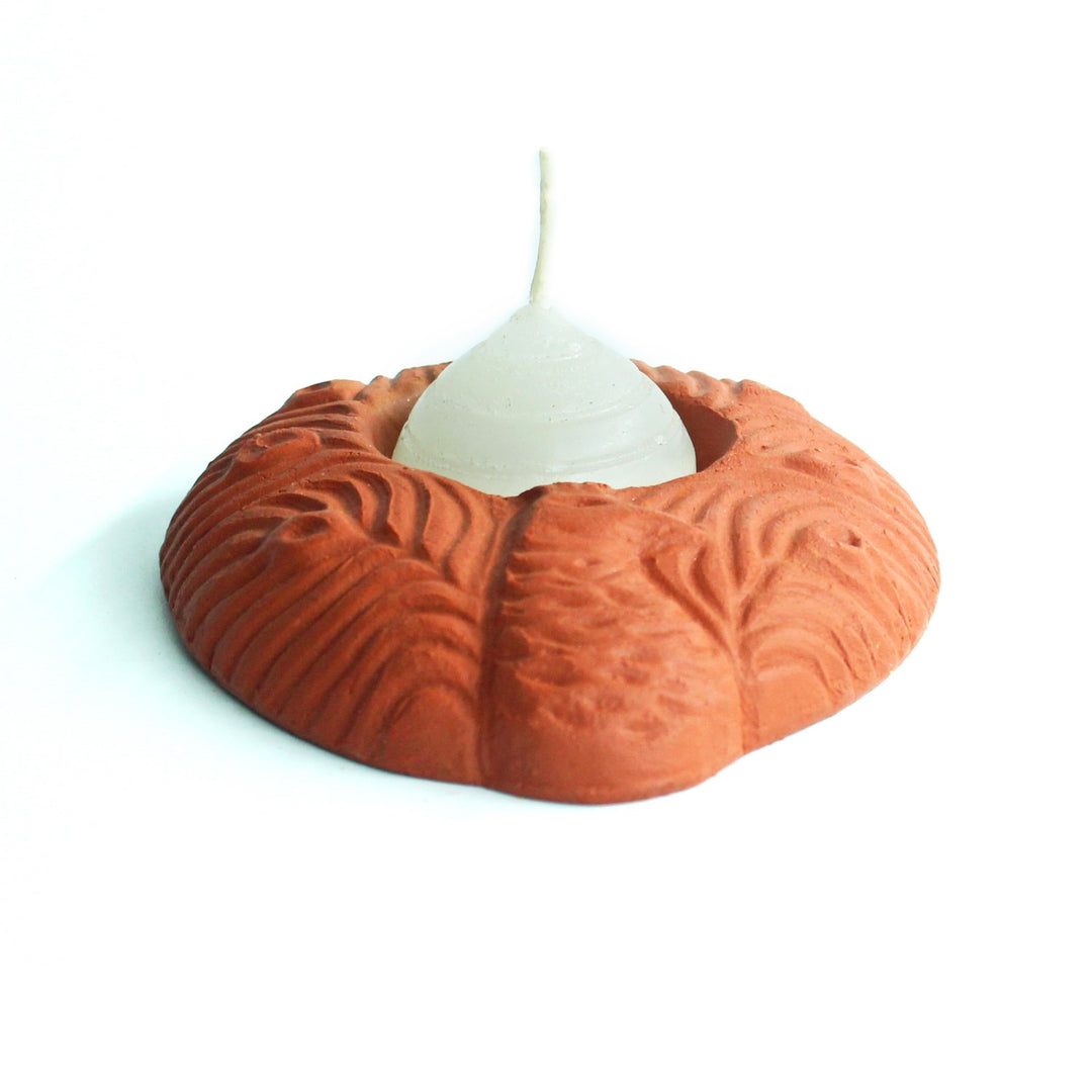 Peacock Tealight Candle Holder | Terracotta | Festive Pack Of 6