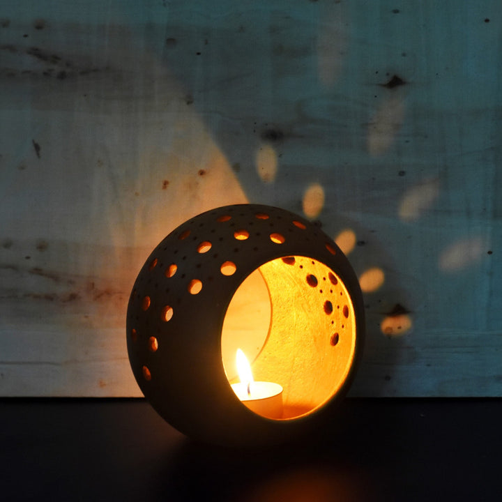 Decorative Ring Tealight Candle Holder | Terracotta | Festive | Large