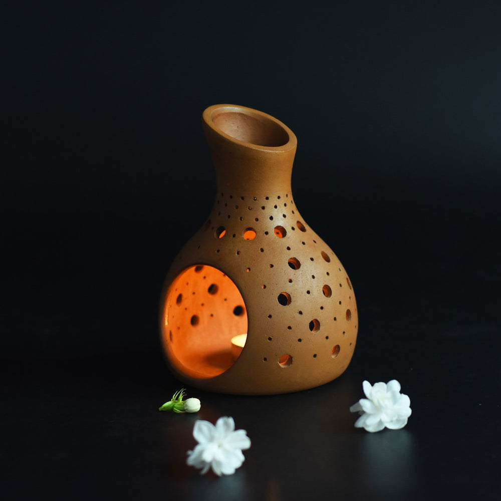 Terracotta Coco Candle Stand/Holder | Hand-Crafted | Clay Craft