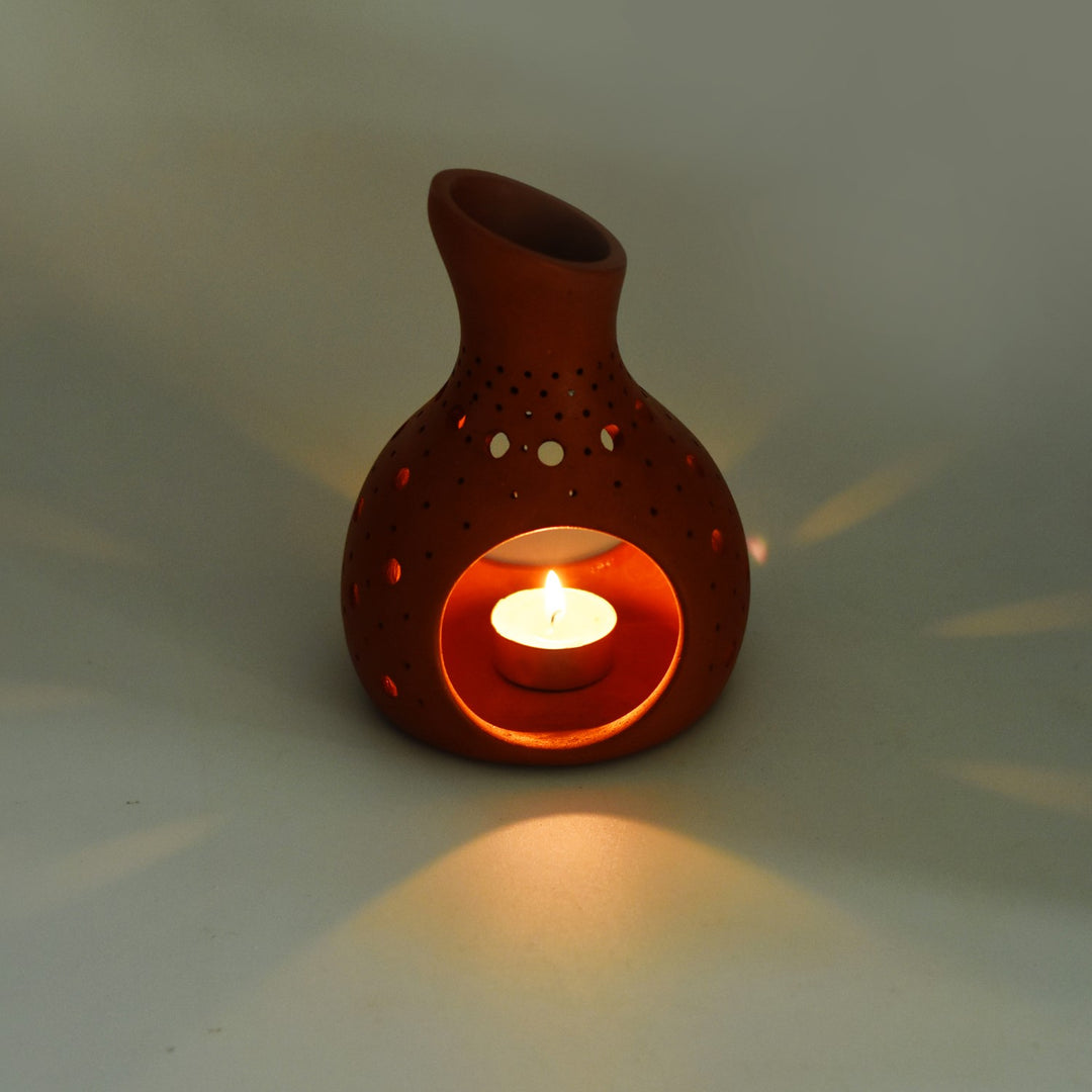 Terracotta Coco Candle Stand/Holder | Hand-Crafted | Clay Craft