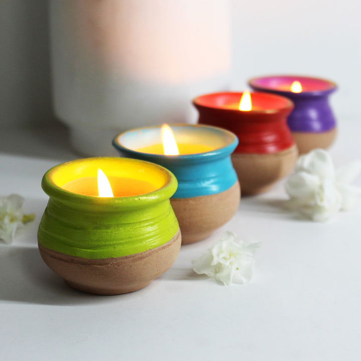 Handi Tealight Candle Holder | Terracotta | Hand-Crafted | Set Of 4