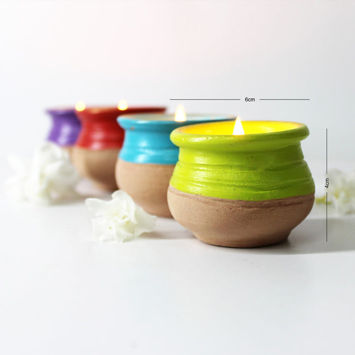 Handi Tealight Candle Holder | Terracotta | Hand-Crafted | Set Of 4