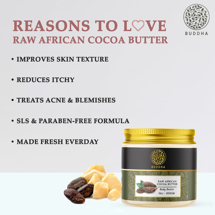 Body Cocoa Butter | Unrefined | Hydrate, Moisturise, Protect Skin | Ayurvedic | 100 GM