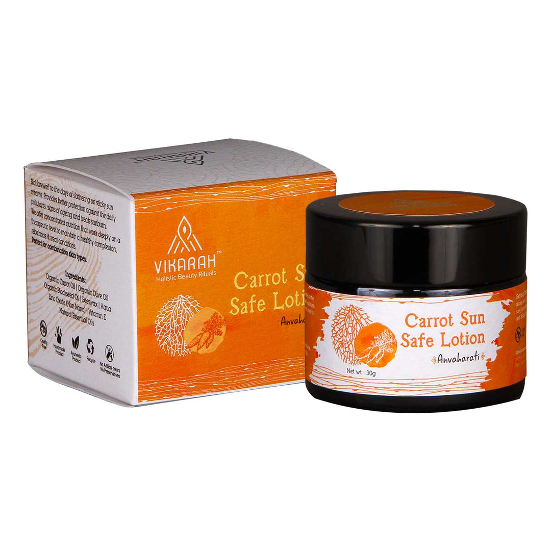 Carrot Sunsafe Lotion | Natural SPF 25 | Combination Skin | No White Cast | 30 GM 