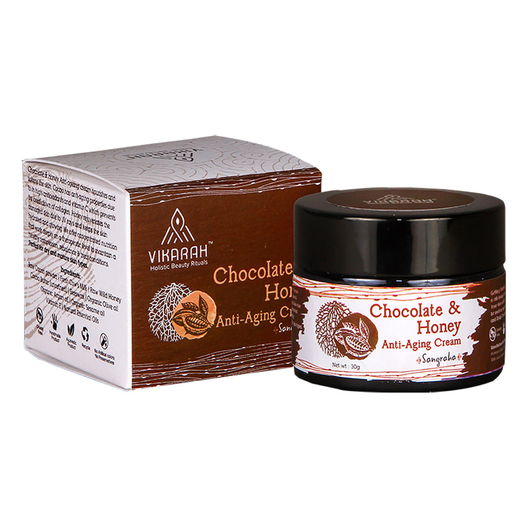 Chocolate & Honey Moisturiser | For Wrinkled and Ageing Skin | Multi- Usage As Eye Cream, Primer and Lip Mask  | 30 GM 