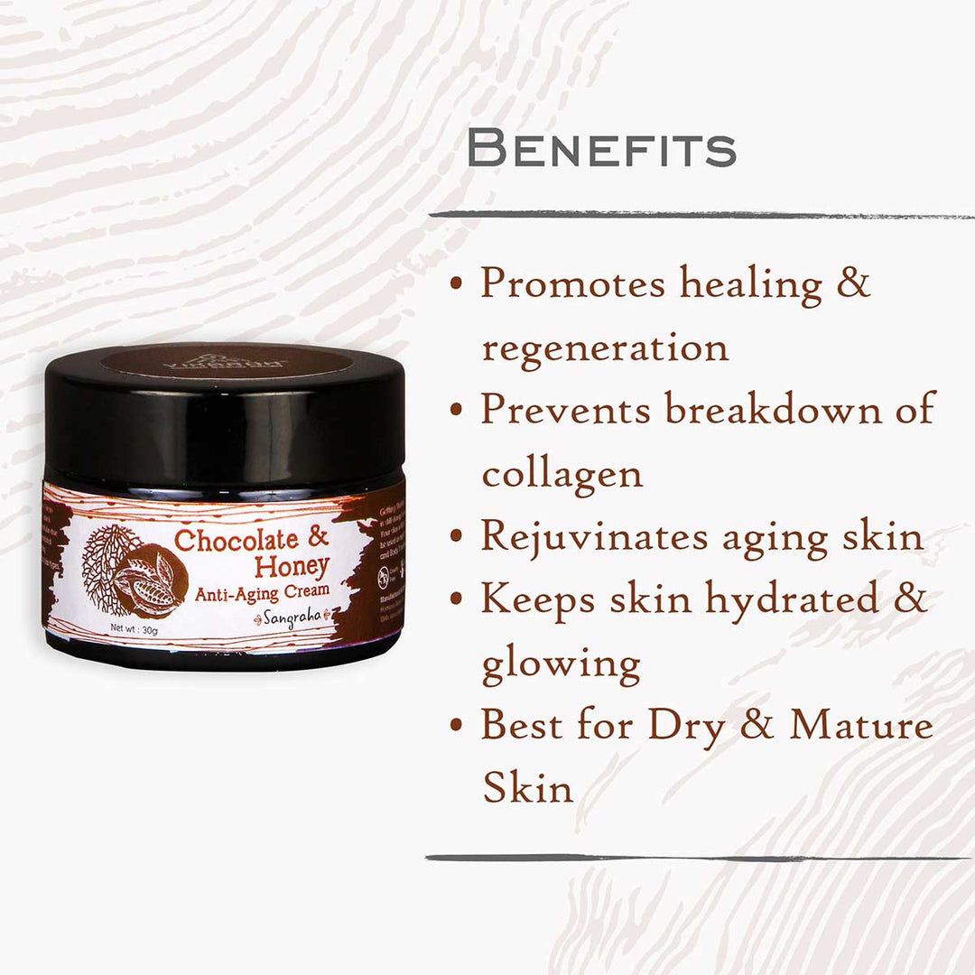 Chocolate & Honey Moisturiser | For Wrinkled and Ageing Skin | Multi- Usage As Eye Cream, Primer and Lip Mask  | 30 GM 