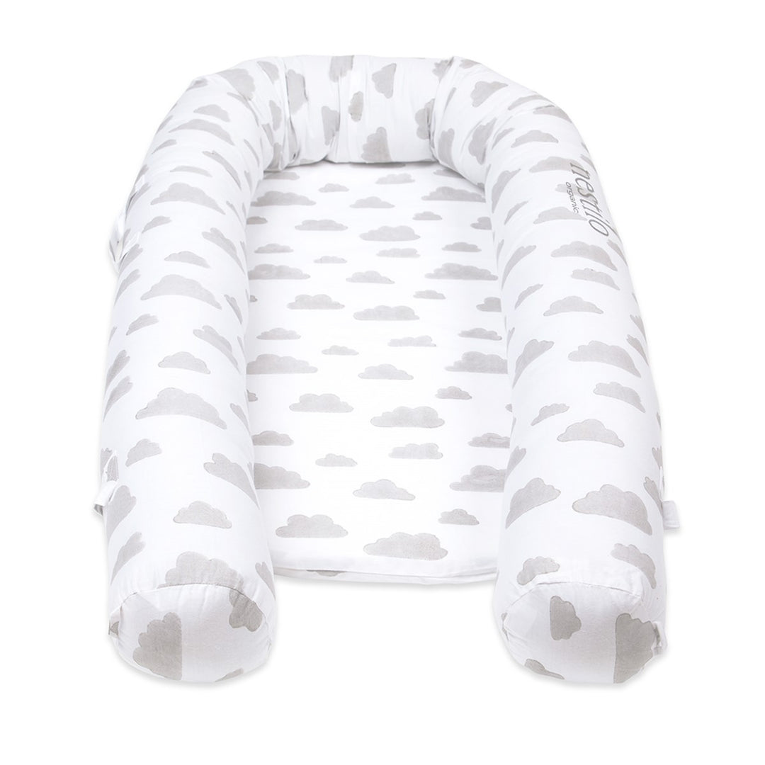 Cloud Print Soft Mattress For Babies  | Nursery Essential | Light Grey