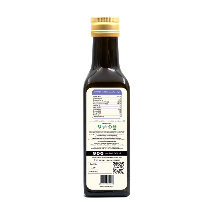 Black Cumin (Kalonji) Oil | Cold Press | Organic | Health | Hair Care | Pet Bottle of 100 ML