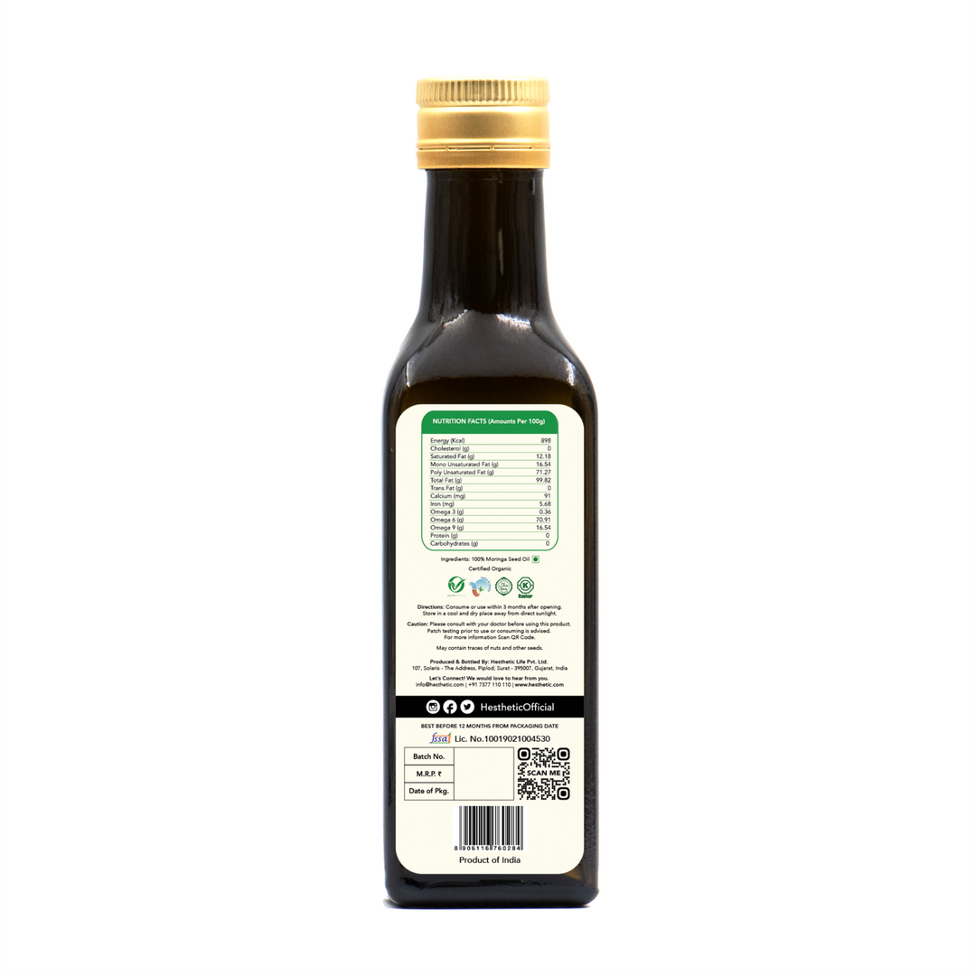 Cold Pressed Moringa Seed Oil | Healthful | Skin Nourish | Pure | Pet Bottle of 100 ML