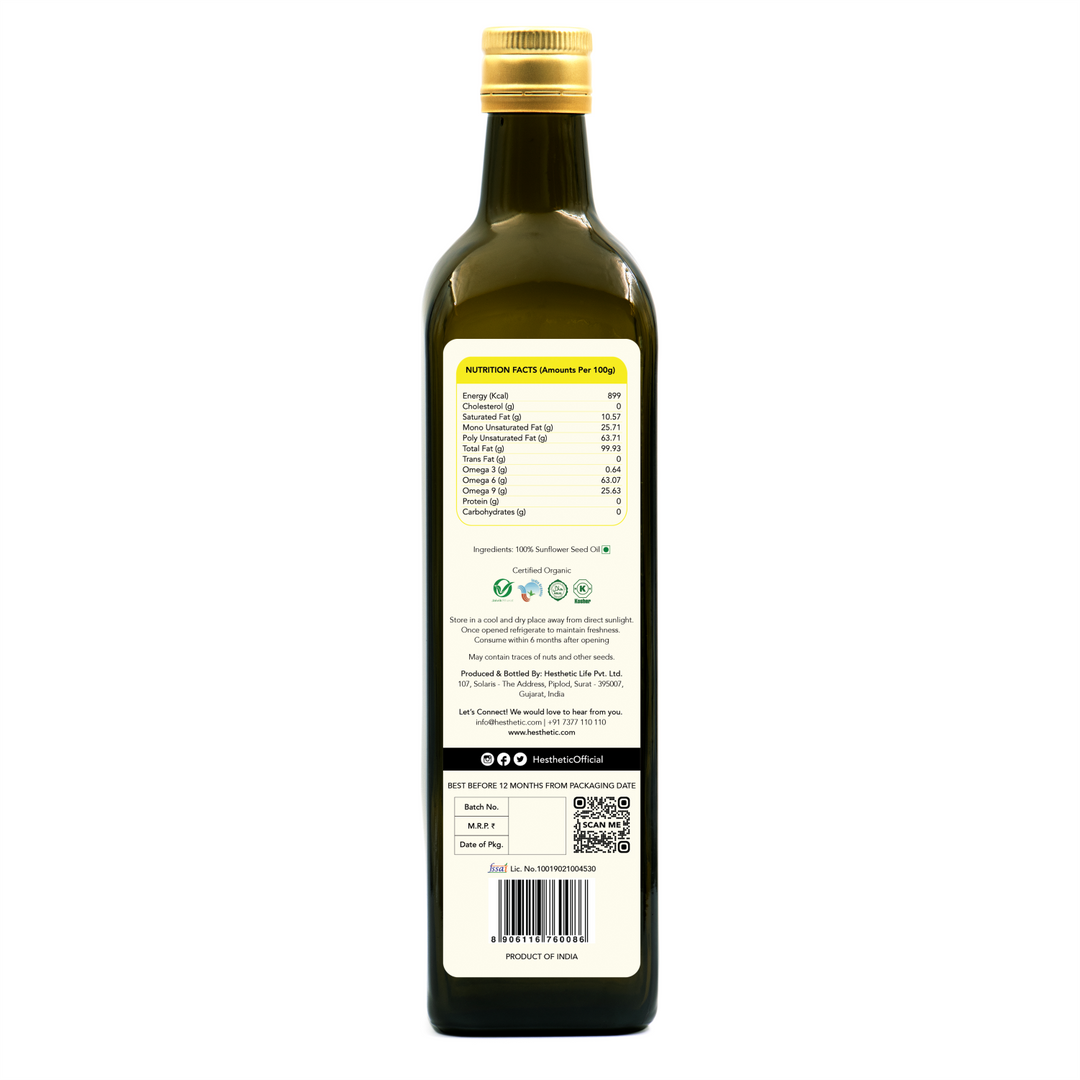 Sunflower Seed Oil | Cold Press | Natural | Health Giving | Pure | Pet Bottle of 750 ML