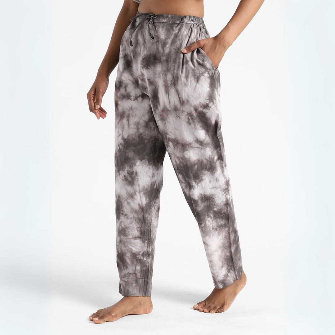 Cotton Tie & Dye Slim Fit Pants | Women's Stylish Summer Clothing | Black