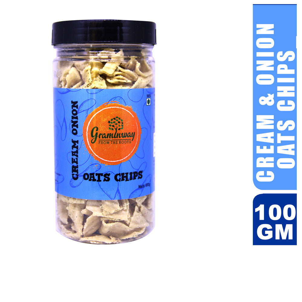 Cream Onion Oats Chips | Farmer Sourced Oats | Chemical Free Snacking | 100 GM