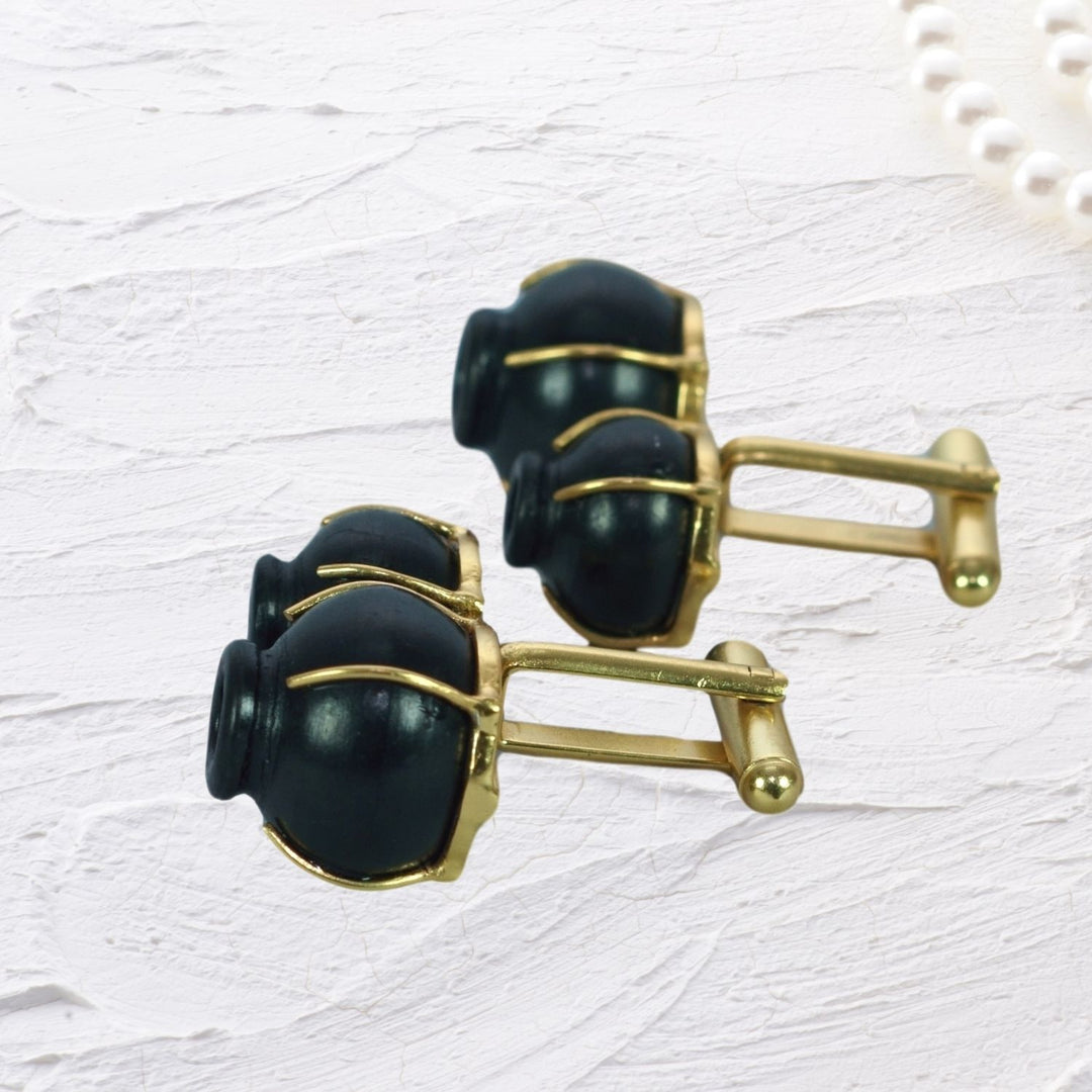 Cufflink Kalash | Crafted With Black Pottery | Sustainably Crafted | Brass Made