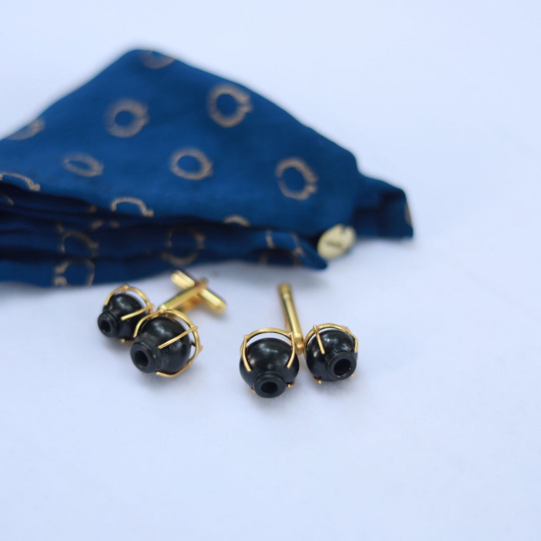 Cufflink Kalash | Crafted With Black Pottery | Sustainably Crafted | Brass Made