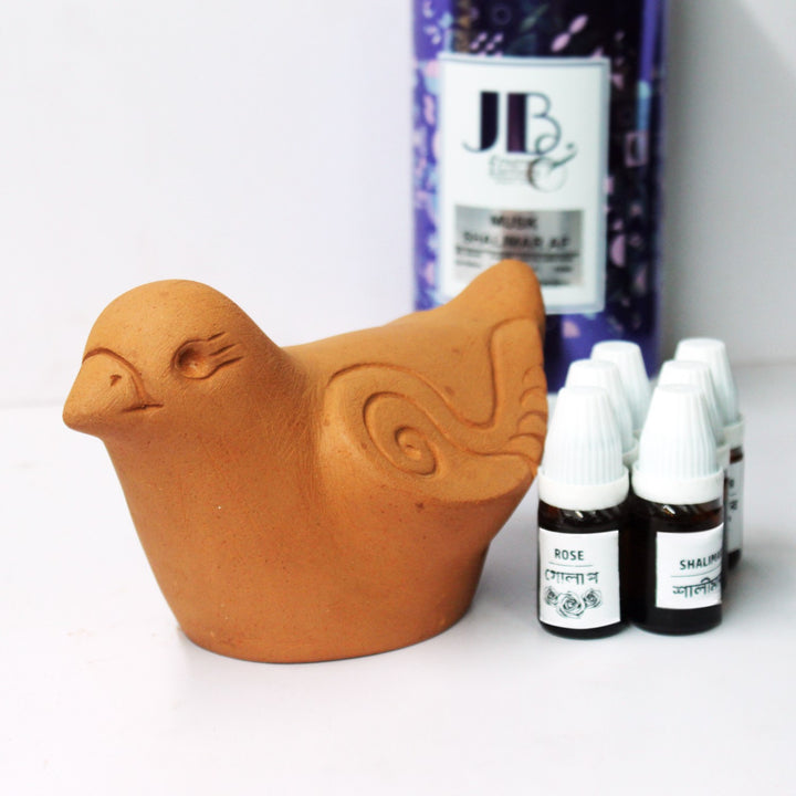 Terracotta Bird Aroma Diffuser Pot | Porous Clay | Aromatherapy