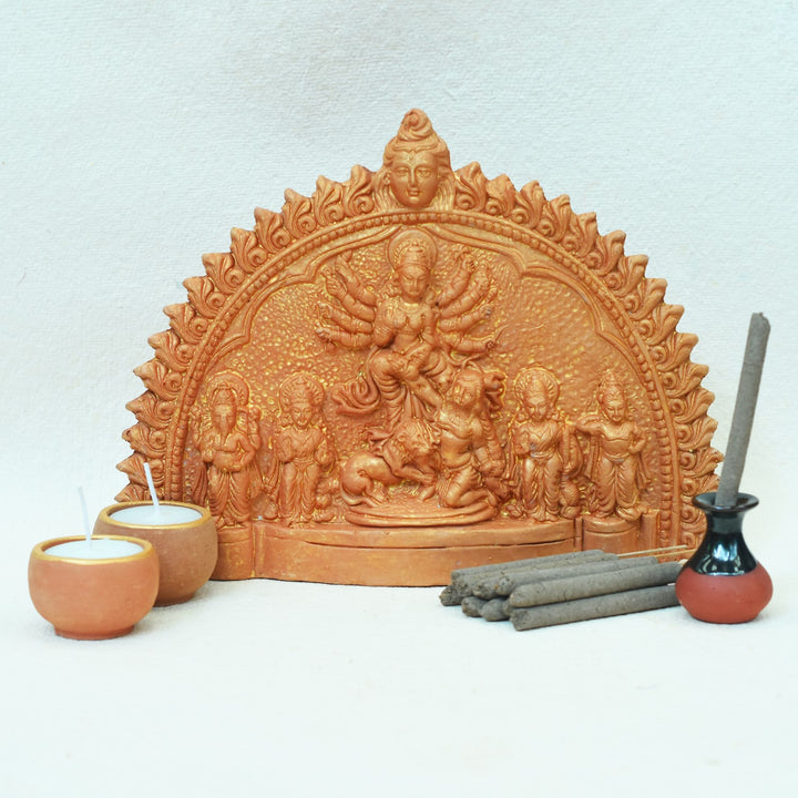 Ethnic Durga Puja Kit | Terracotta | Festive Gift Pack Of 4