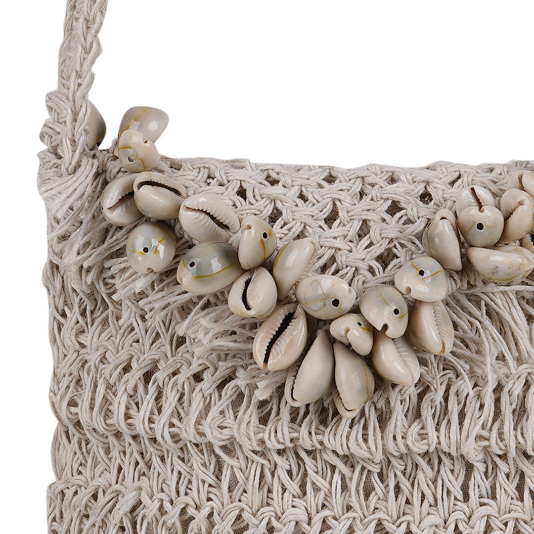 Shell Mini Sling Bag | Hand-Crochet |  Off-White