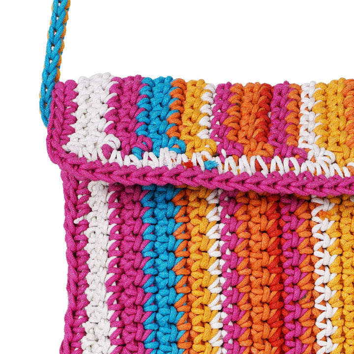 Children’s Mini Sling Bag | Hand-Crafted & Crochet | Cotton Yarn | Multi-Colour