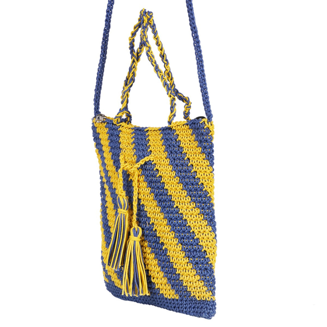 Classic Mini Sling Bag | Hand-Crochet | Cotton | Sustainable | Mustard Yellow