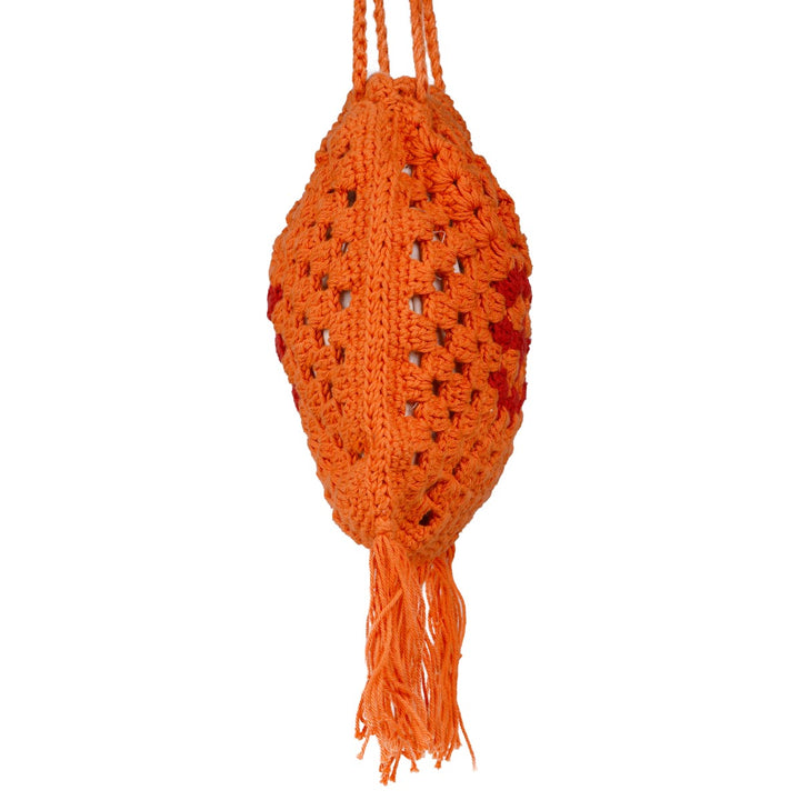 Long Handle Potli Bag | Hand-Crafted & Crochet | Cotton Yarn | Rust