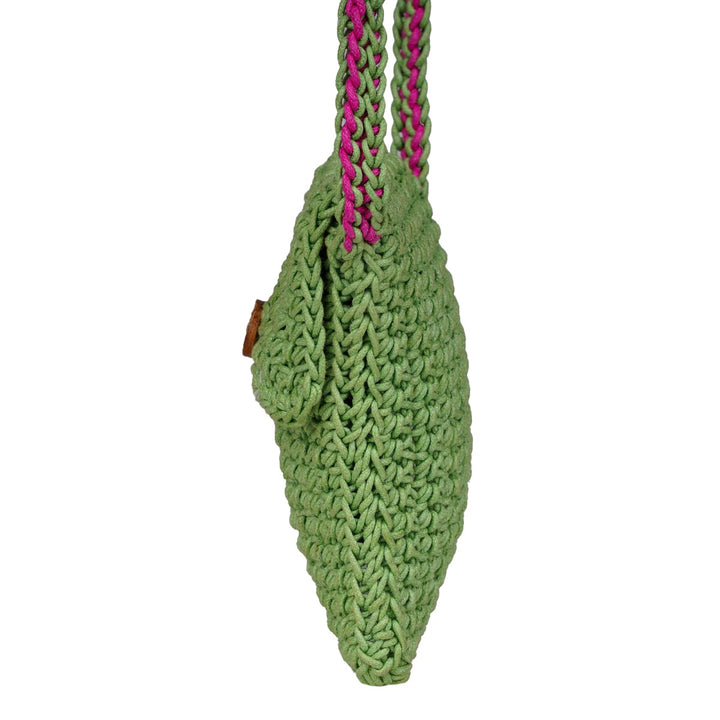 Hand-Crafted Mini Sling Bag | Hand-Crochet | Cotton | Fern Green