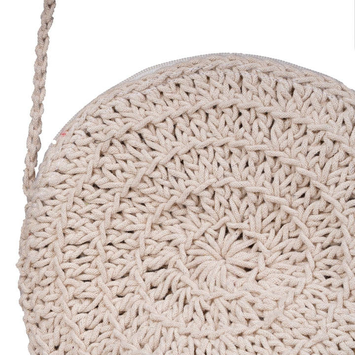 Sea Shell Mini Sling Bag | Hand-Crochet | Cotton Yarn | Off White