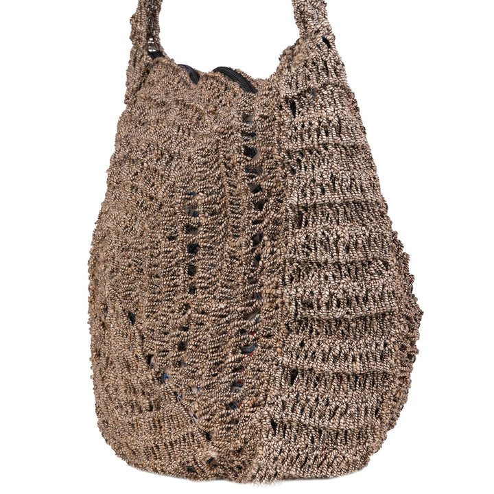 Hand-Crafted Quad Spirit Bag | Hand-Crochet | Jute Yarn | Brown