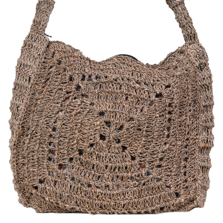 Hand-Crafted Quad Spirit Bag | Hand-Crochet | Jute Yarn | Sustainable | Brown