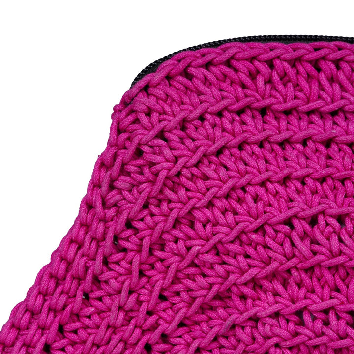 Hand-Crochet Clutch Bag | Eco-Friendly | Cotton Yarn | Sustainable | Magenta Pink