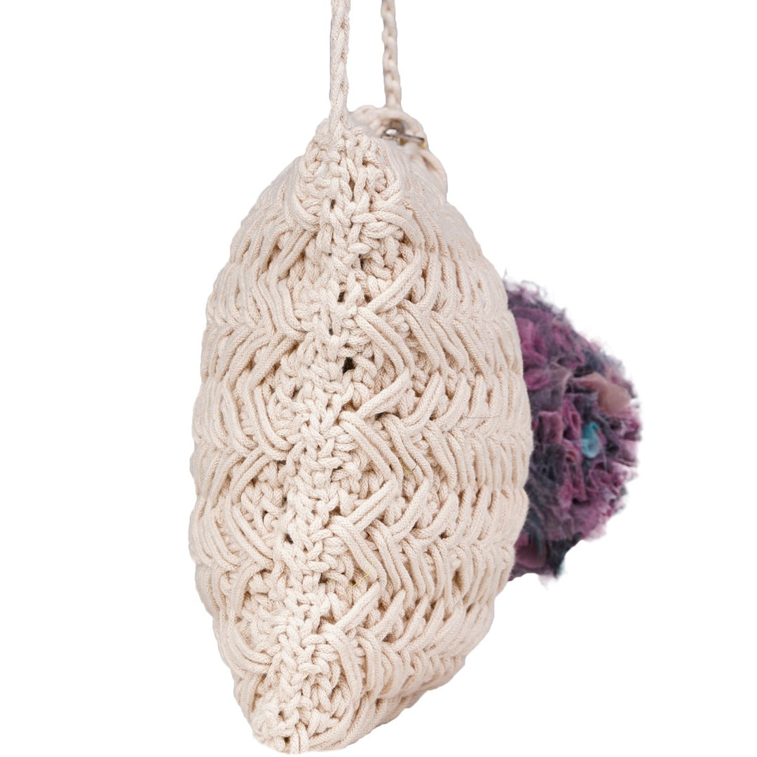 Women Carry-All Sling Bag | Hand-Crochet | Cotton Yarn | Off White