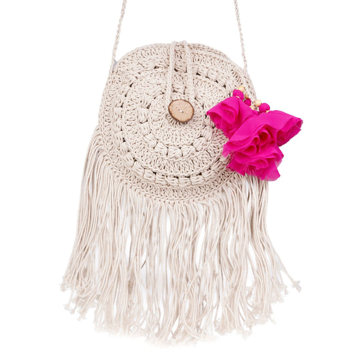 Dream Catcher Mini Sling Bag | Hand-Crochet | Cotton Yarn | Off White