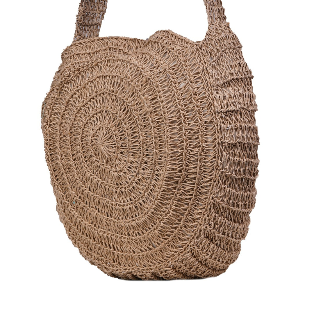 The Dinkum Sling Bag | Hand-Crafted & Crochet Work | Jute Yarn | Brown