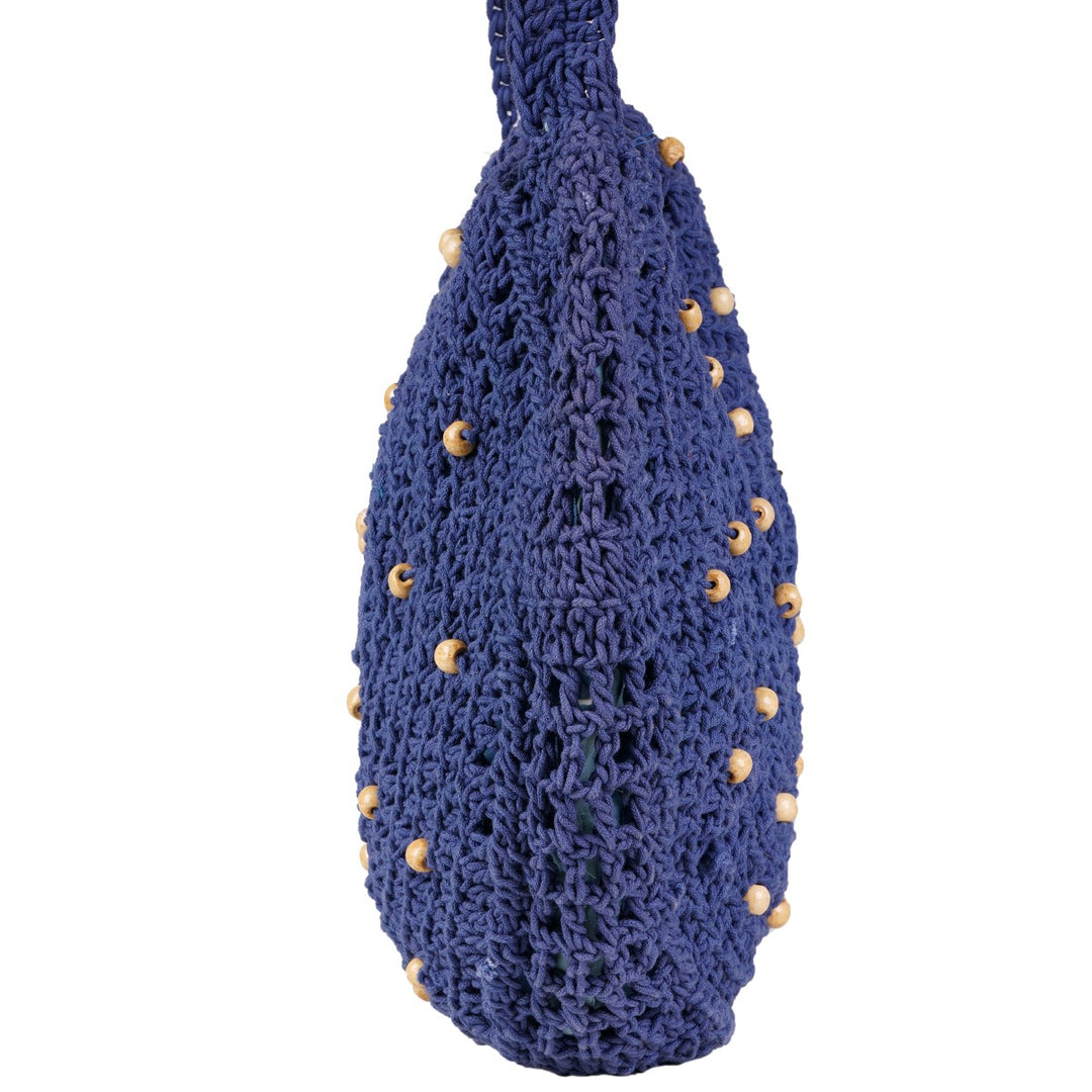 Quad Spirit Sling Bag | Hand-Crochet | Cotton Yarn | Navy Blue