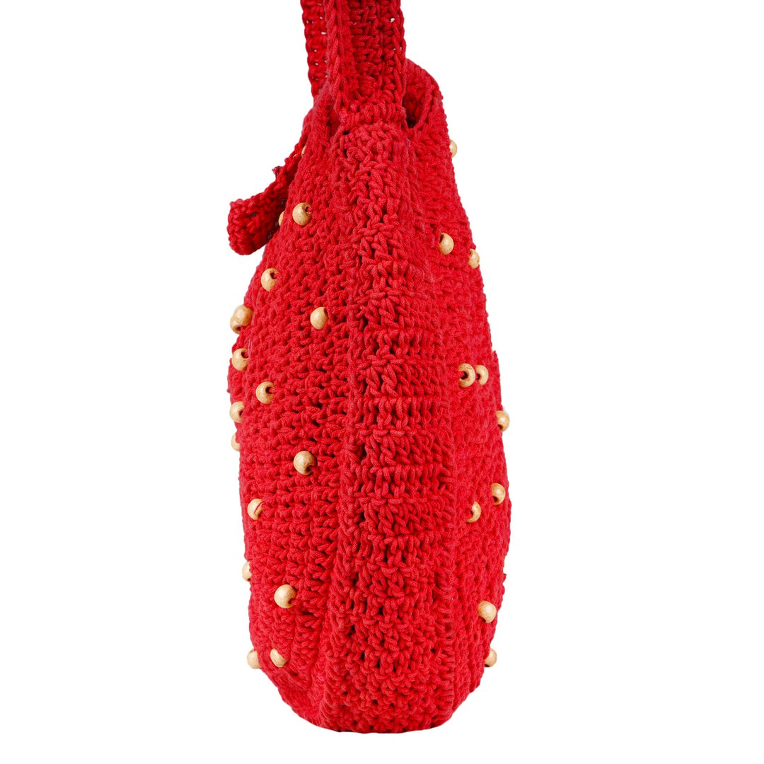 United Urbane Sling Bag | Hand-Crochet | Cotton Yarn | Crimson Red